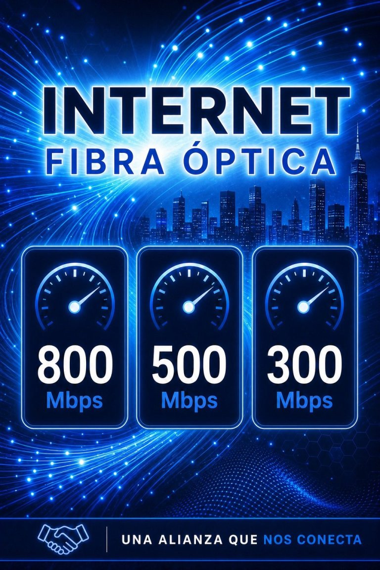 5% dto. en todos los planes de internet por fibra óptica